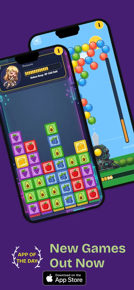 Fun Games for Flights showing two colourful offline mini games